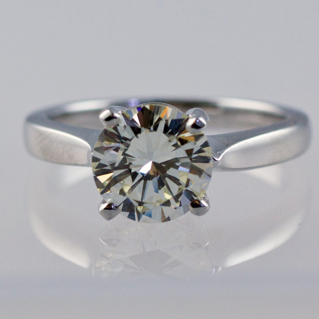 A diamond cluster ring on the Nicholson Goldsmiths bench in Beverley
